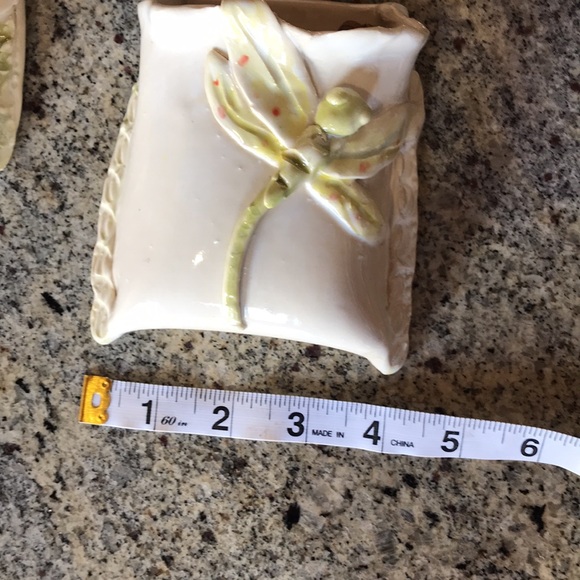 PAIR Ceramic Dragonfly Wall Pockets - Picture 7 of 9